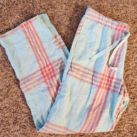 Victoria's Secret Other - Retro 2018 Victoria's Secret Metallic Gold Plaid Pajama Pants M